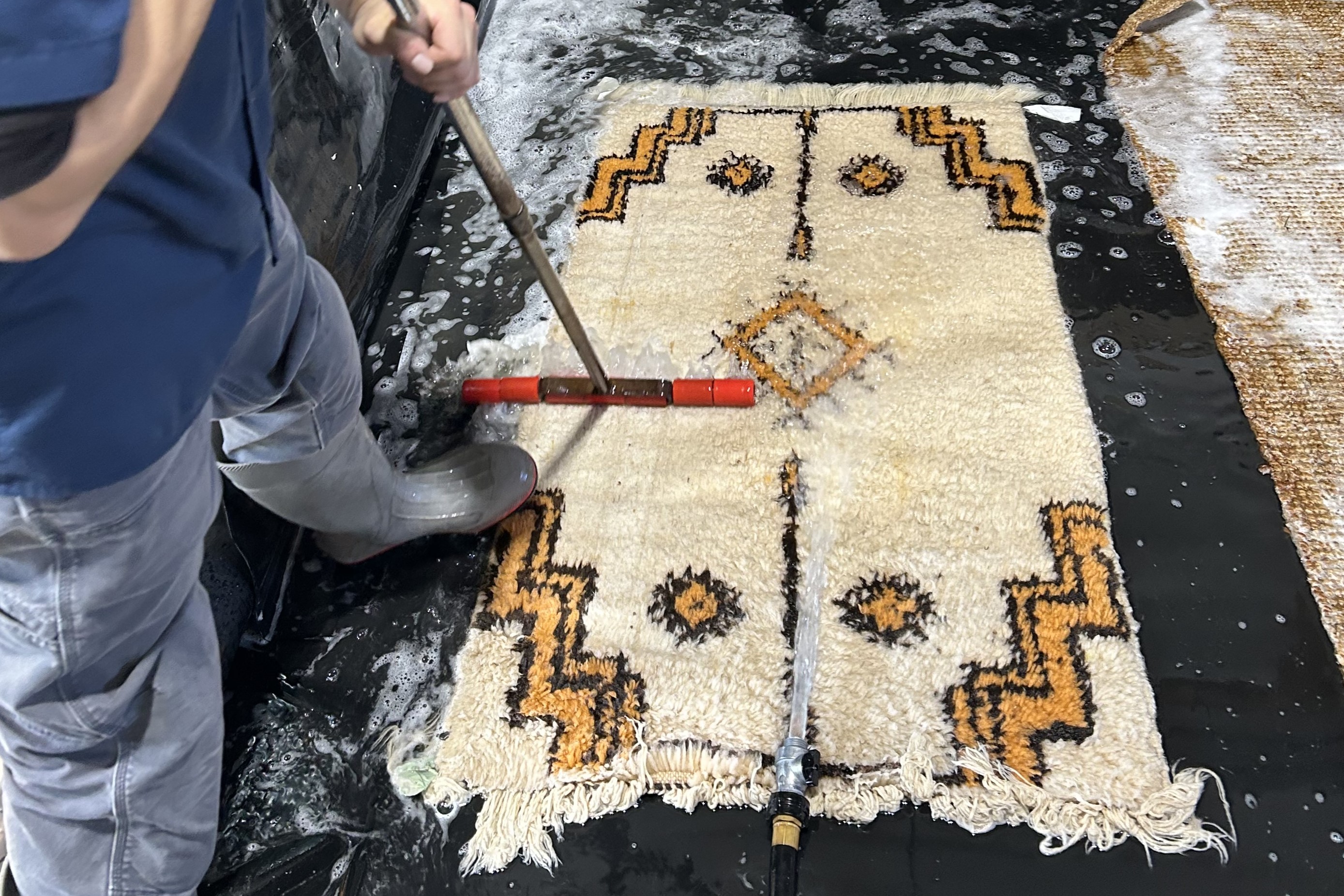 Rug steam cleaning