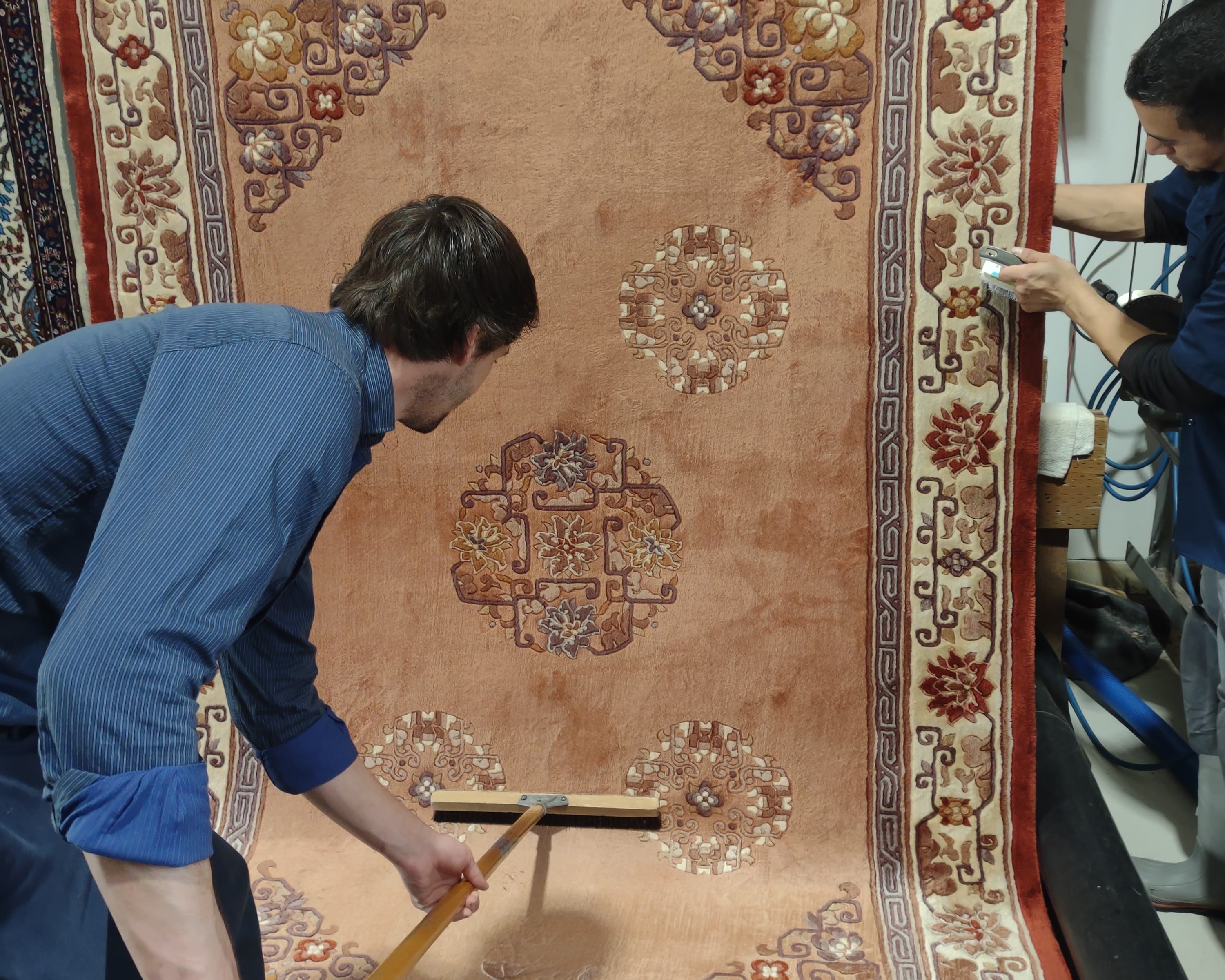 brushing on rug