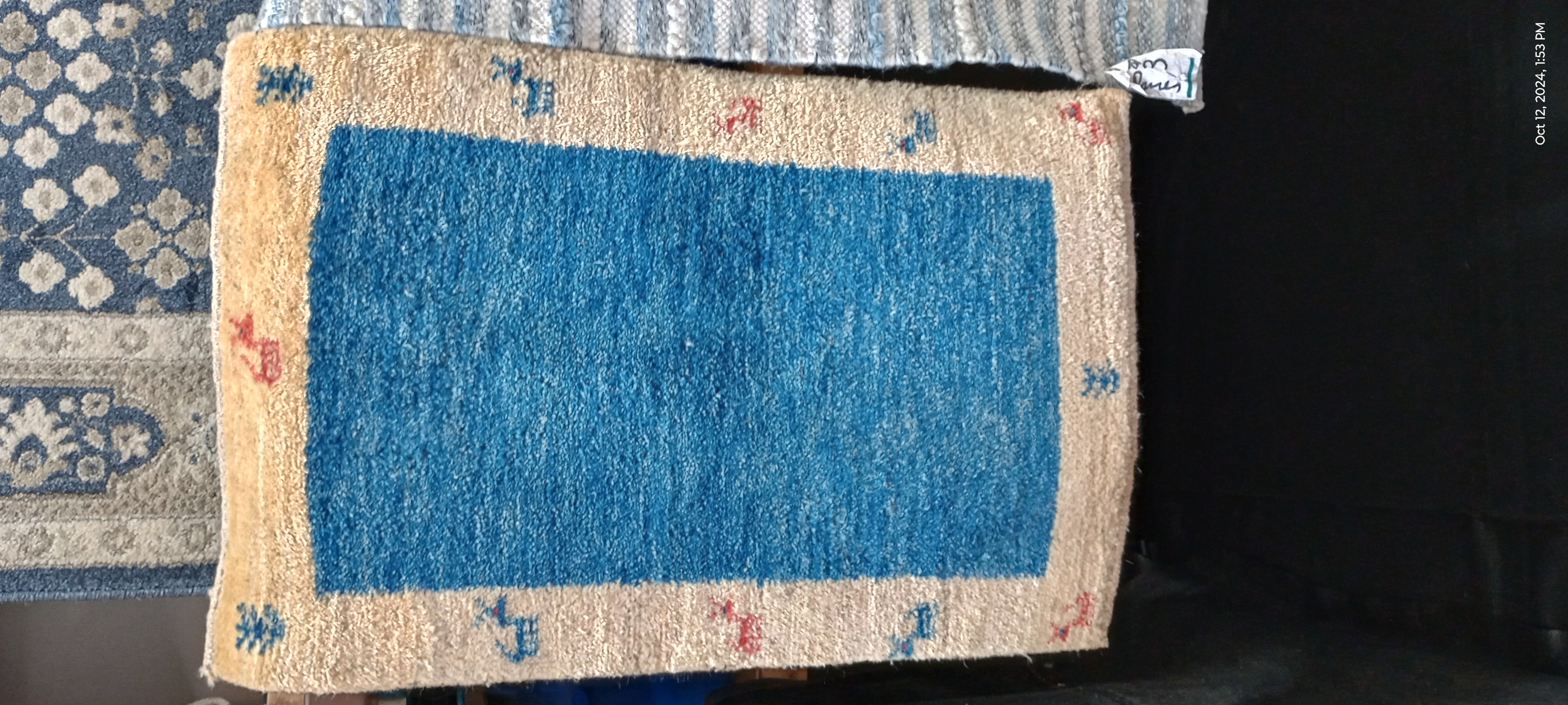 Bright Blue Gabbeh Rug