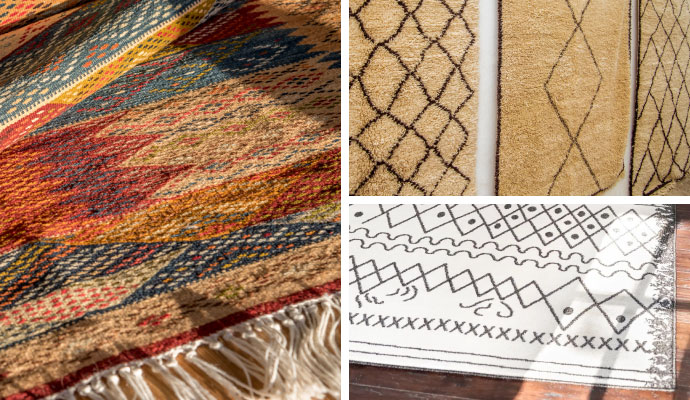 Collage of moroccan rugs